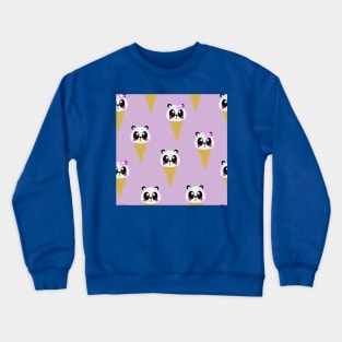 Cute Ice Cream Panda Kids Pattern Seamless Crewneck Sweatshirt